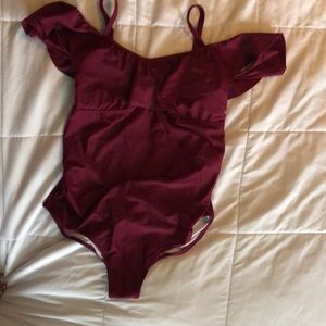 Maroon maternity bathing suit L Old Navy